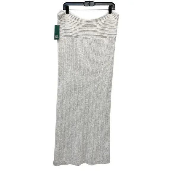 Wild‎ Fable Women's Maxi Ribbed Sweater Skirt Light Gray Size XXL - Picture 3 of 7
